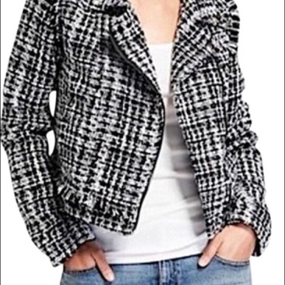 A NEW DAY TWEED MOTO CROPPED JACKET BLAZER
